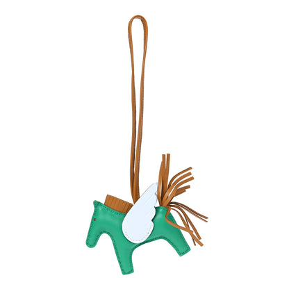 Hermes Milo Lambskin Grigri Rodeo Pegase Horse Bag Charm PM Menthe Sesame Bleu Brume 1 of 4