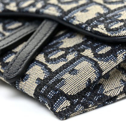Christian Dior Oblique Nano Saddle Chain Pouch Blue 8 of 9