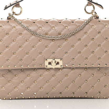 Valentino Garavani Nappa Large Rockstud Spike Shoulder Bag Poudre 7 of 11