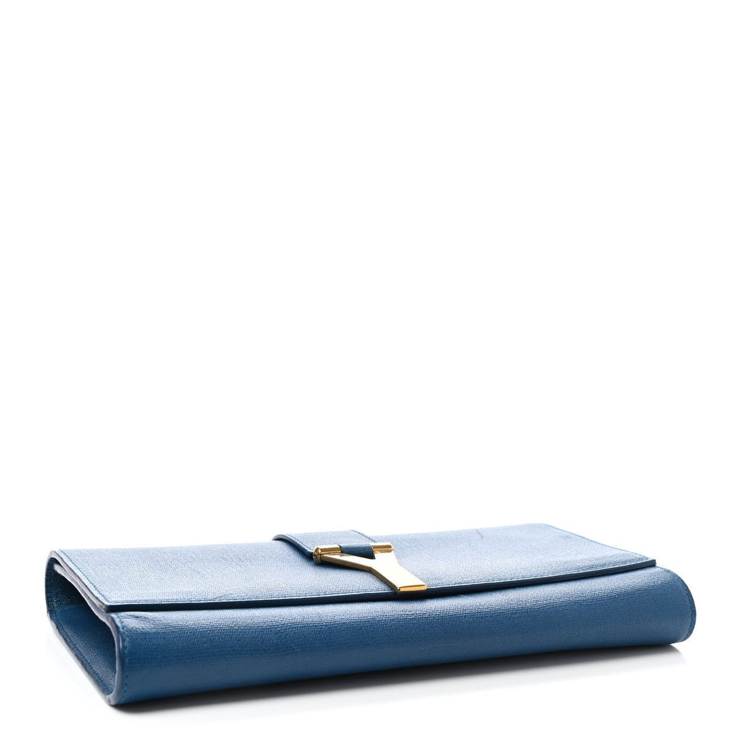 Textured Calfskin Classic Y Ligne Clutch Blue