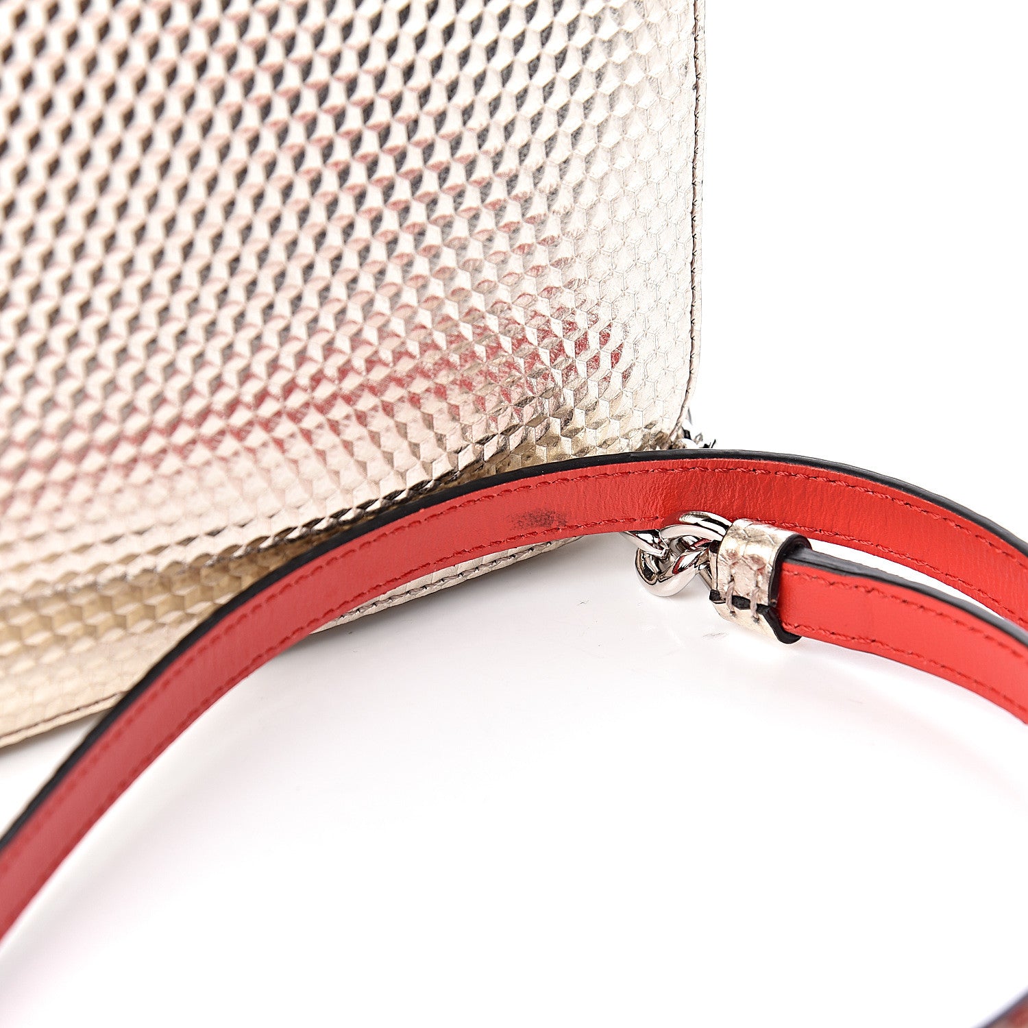 Christian Louboutin Givre Calfskin Glitter Cubiste Mini Rubylou Perle Platine 10 of 12