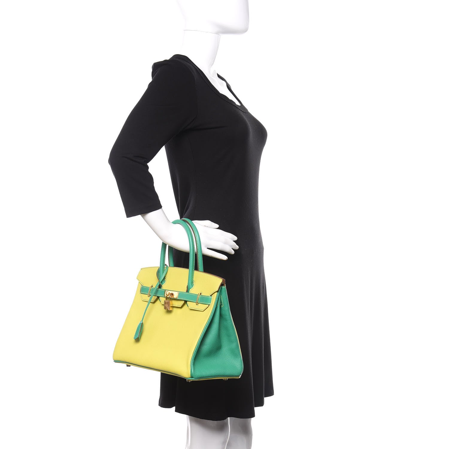 Hermes Chevre Mysore Horseshoe Birkin 30 Lime Menthe 2 of 11