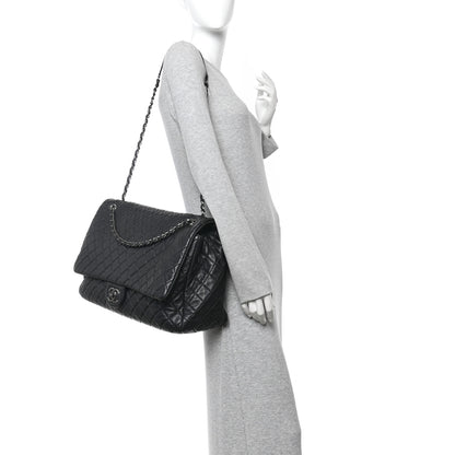 Chanel Calfskin Quilted XXL Travel Flap Bag Black 2 of 12