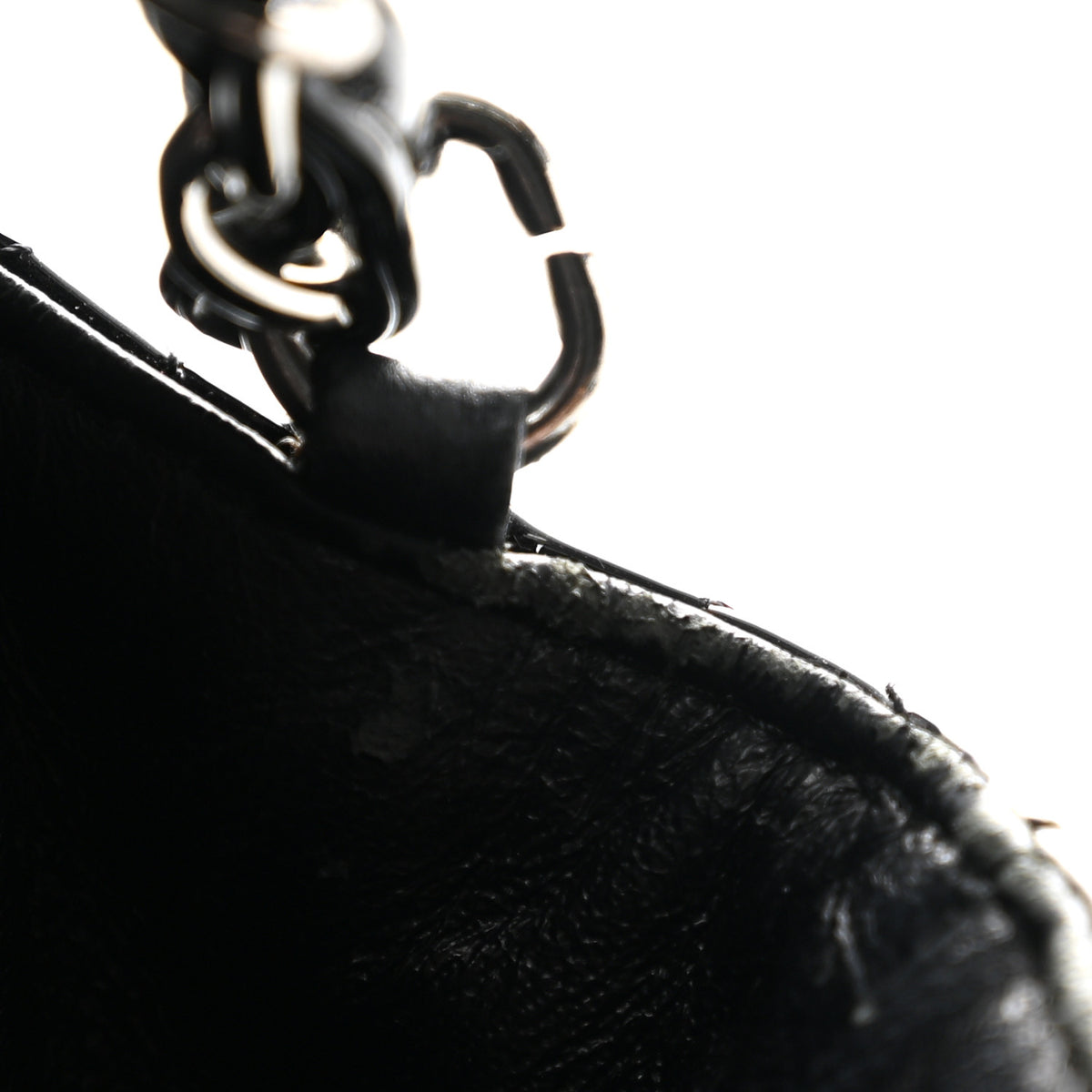 Patent Calfskin Quilted Mini Rectangular Flap Black