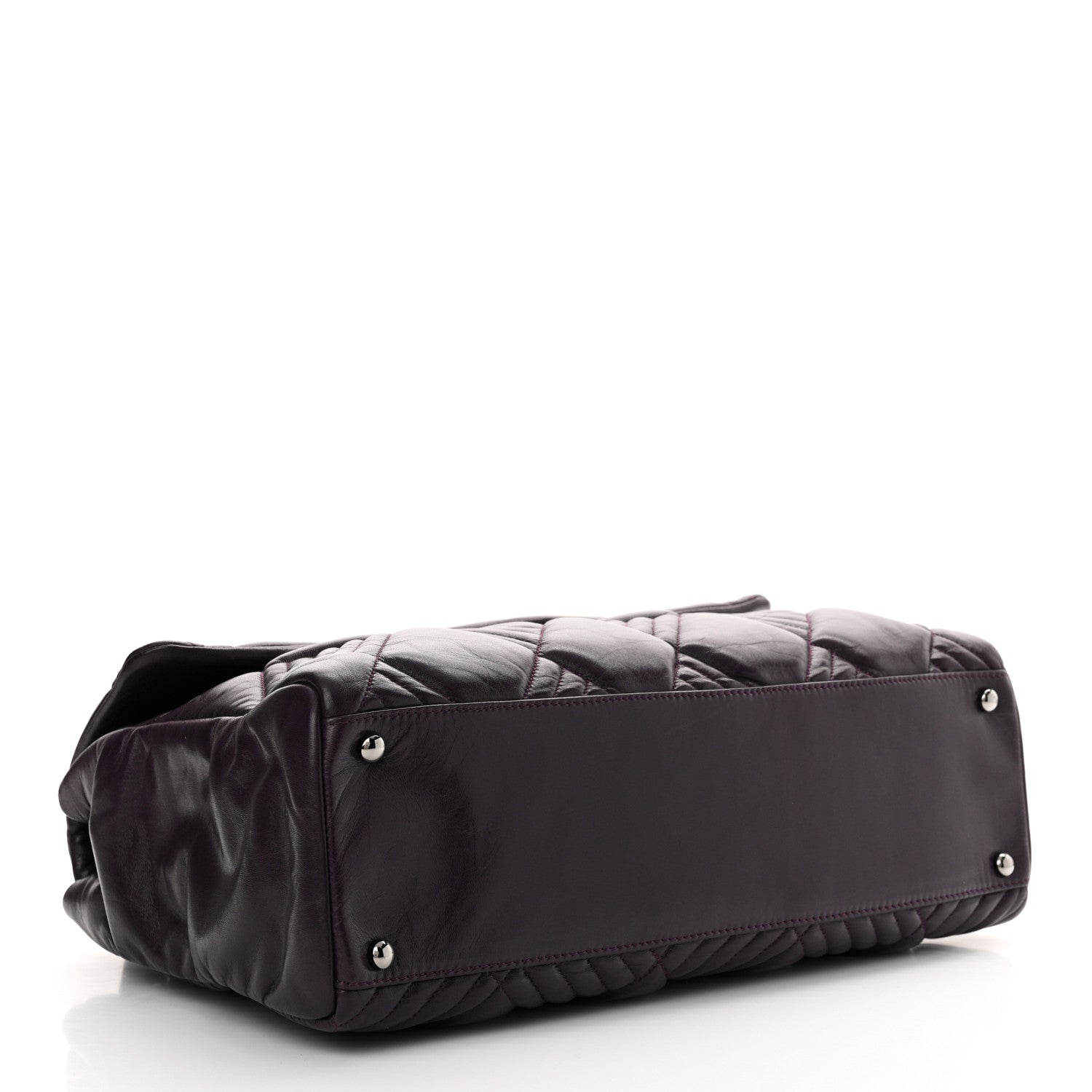 Chanel Lambskin In And Out XL Maxi Flap Dark Purple 4 of 11