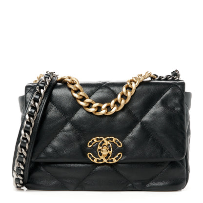 Chanel Goatskin Quilted Medium Chanel 19 Flap Black 1 of 10