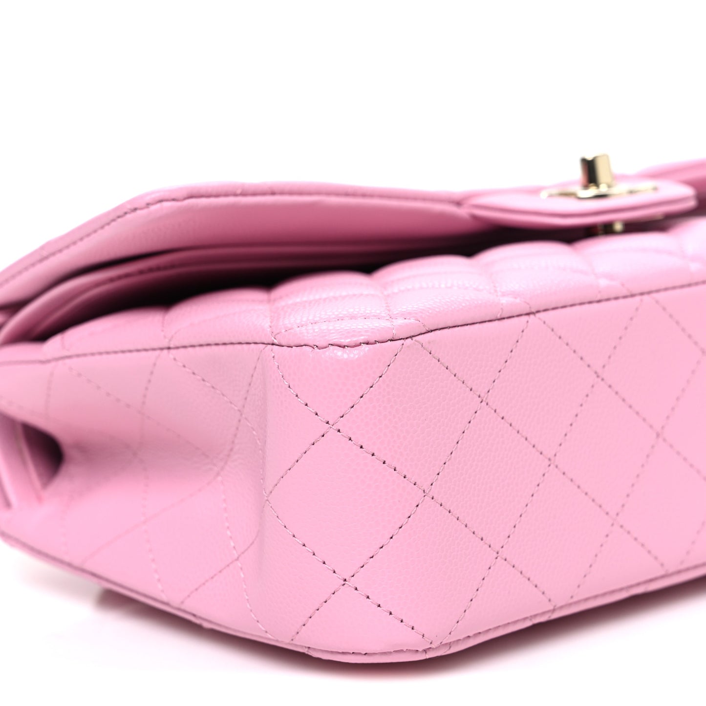 Caviar Quilted Medium Double Flap Light Pink