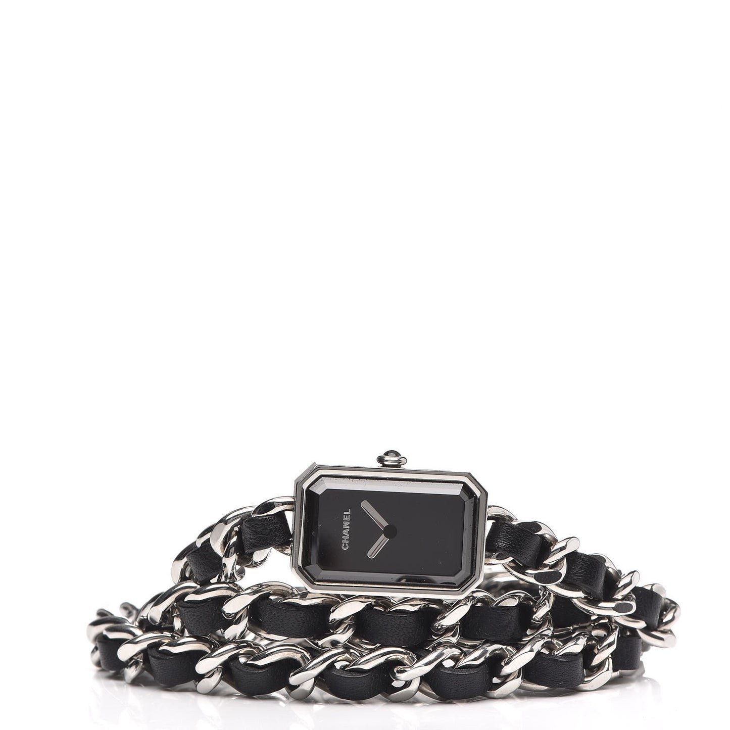 Stainless Steel Lambskin 16mm Premiere Rock Triple Row Quartz Watch Black