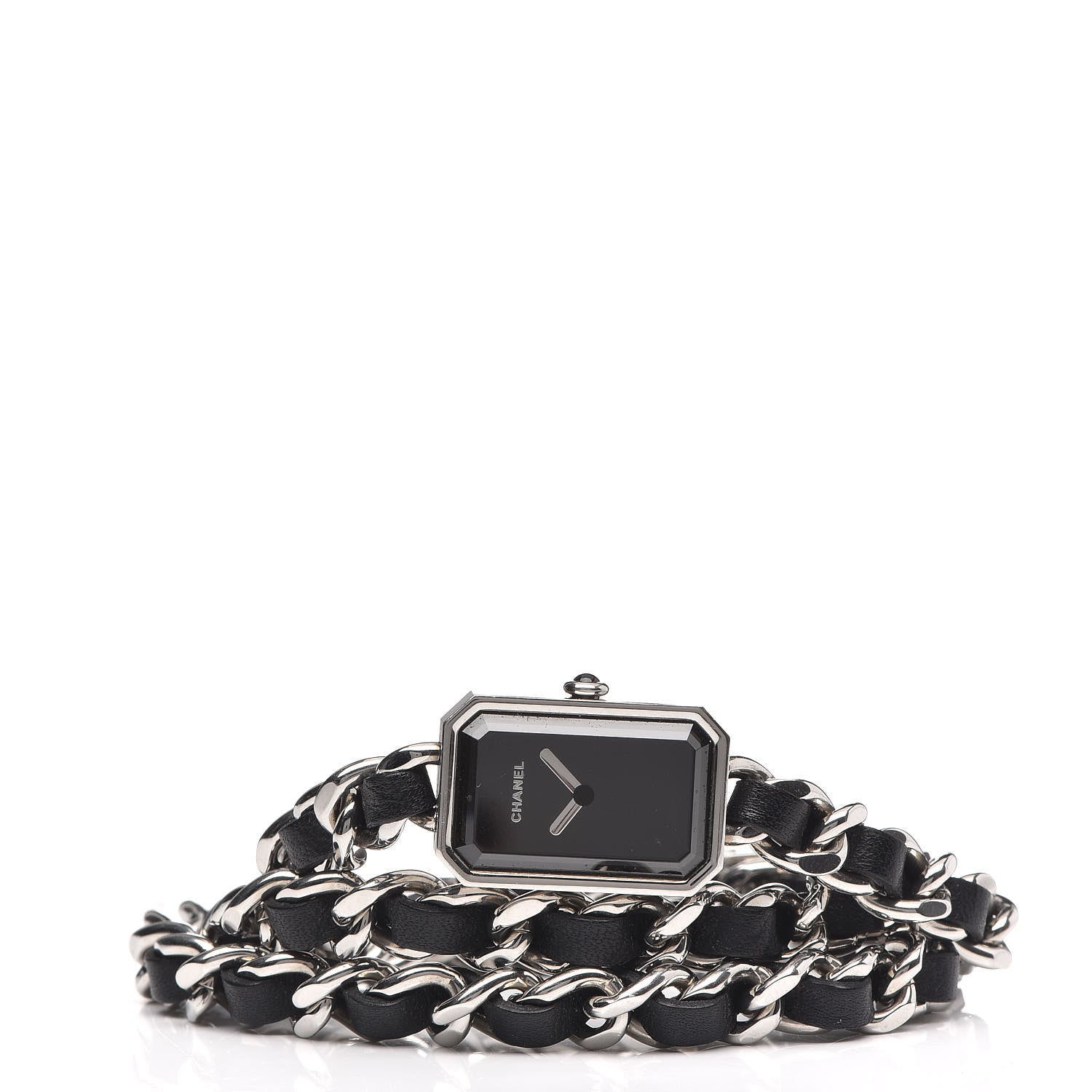 Chanel Stainless Steel Lambskin 16mm Premiere Rock Triple Row Quartz Watch Black 3 of 6