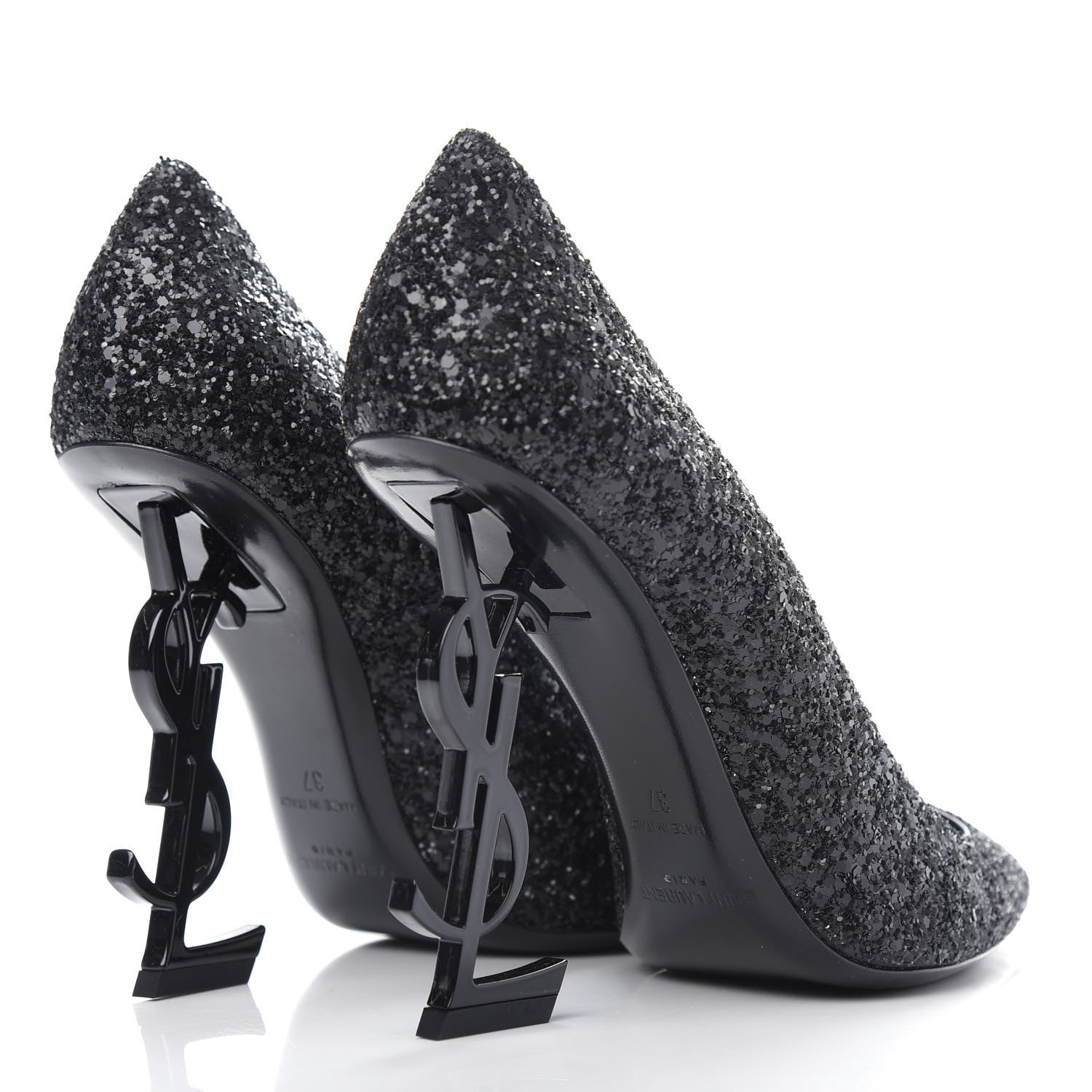 Saint Laurent Glitter Opyum 100 Pumps 37 Black 4 of 11