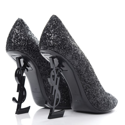 Saint Laurent Glitter Opyum 100 Pumps 37 Black 4 of 11
