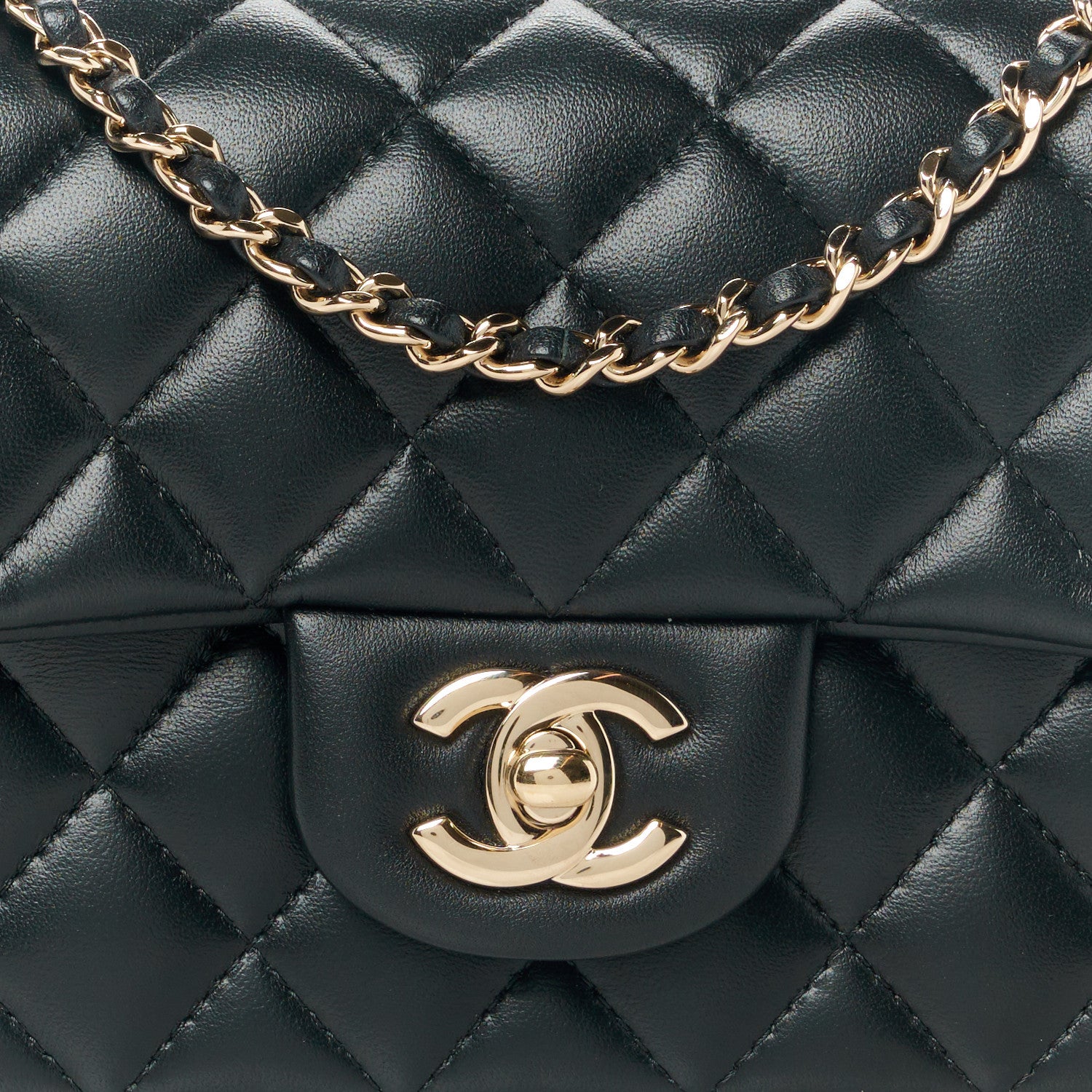 Chanel Lambskin Quilted Mini Top Handle Rectangular Flap Black 9 of 12