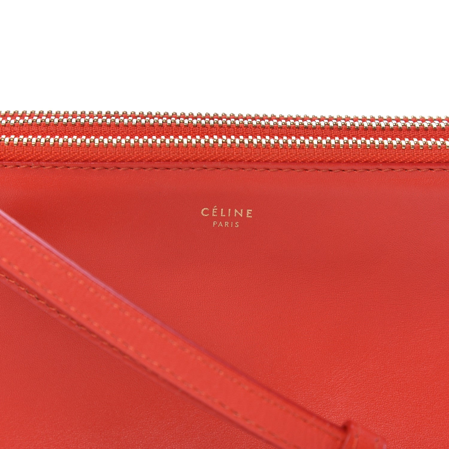 Celine Liege Calfskin Small Trio Crossbody Bag Vermillion 9 of 15