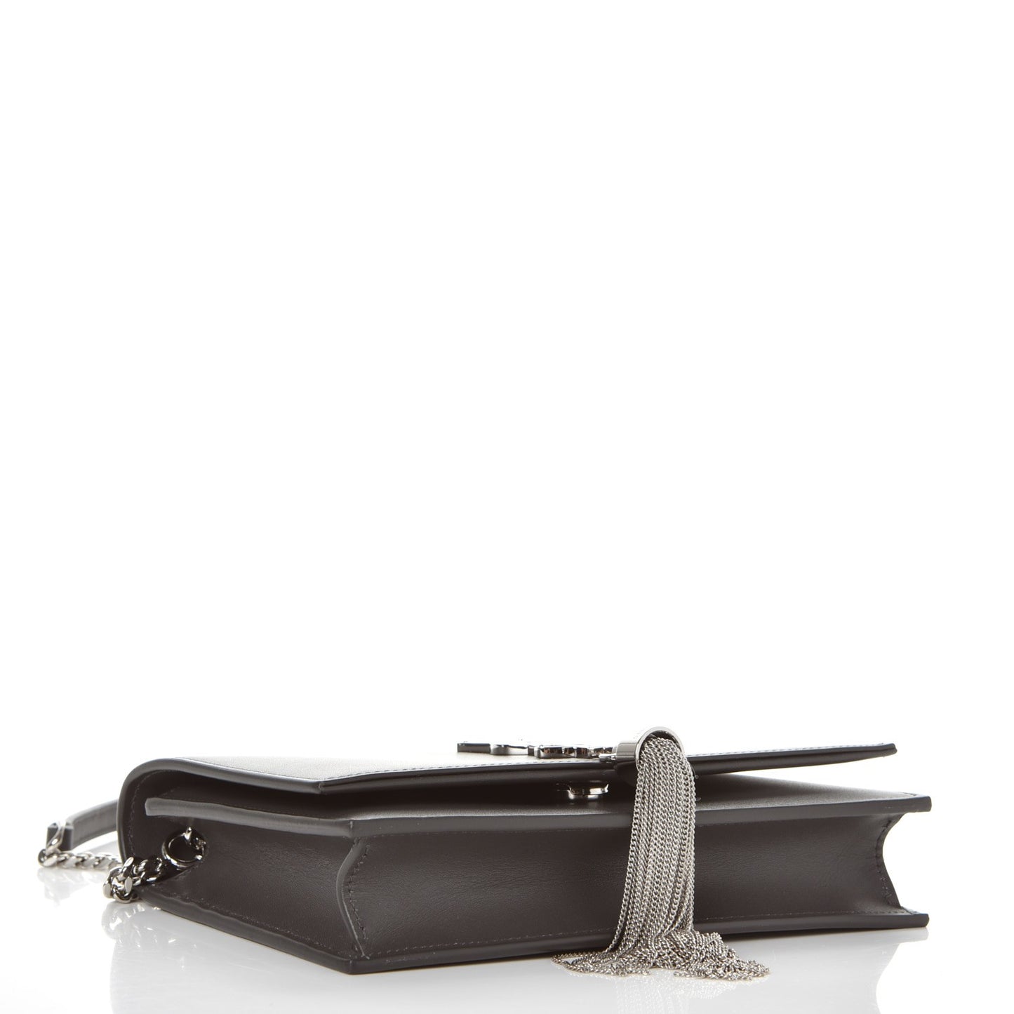 Smooth Calfskin Classic Monogram Kate Tassel Chain Wallet Grey
