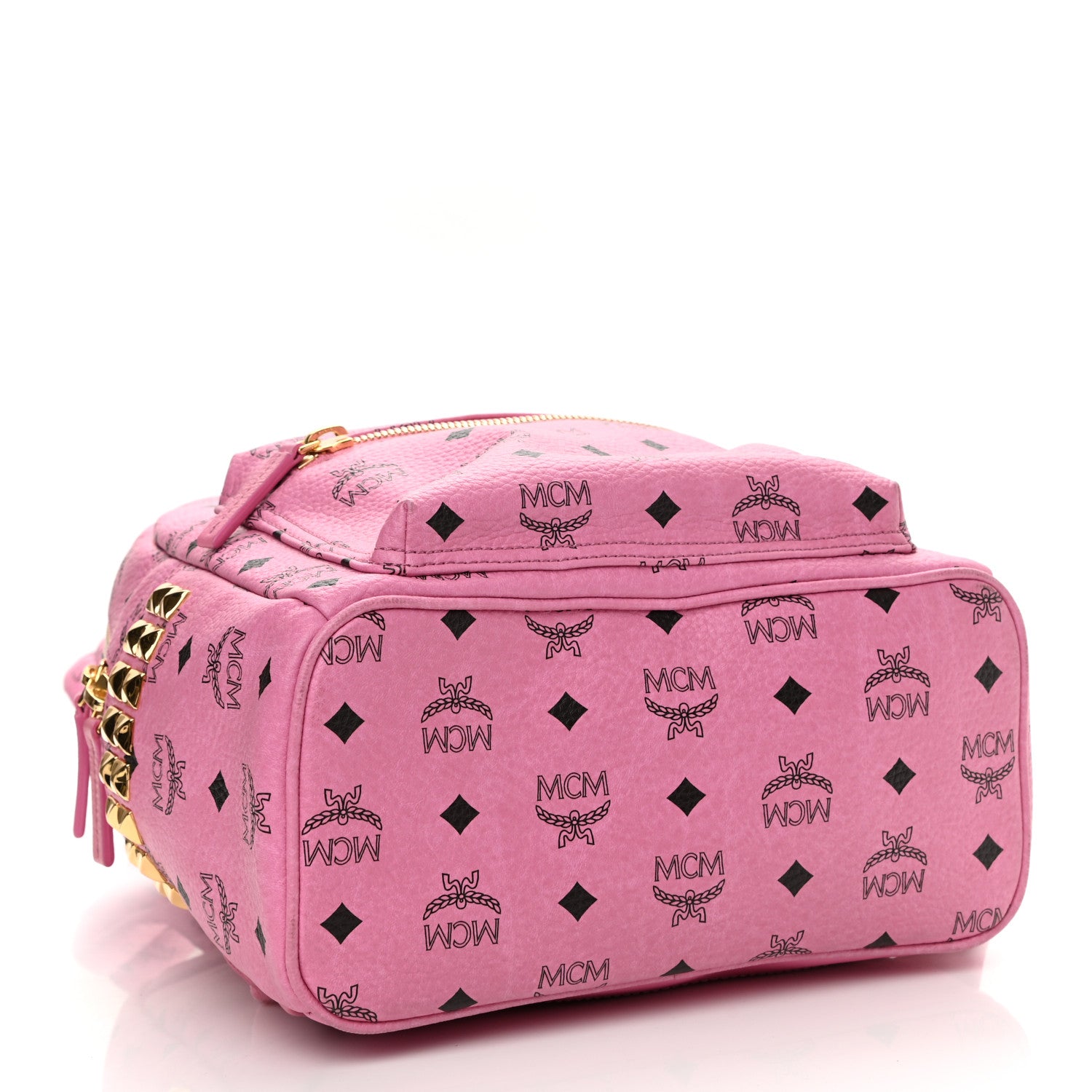 MCM Visetos Small Side Stud Stark Backpack Pink 3 of 9