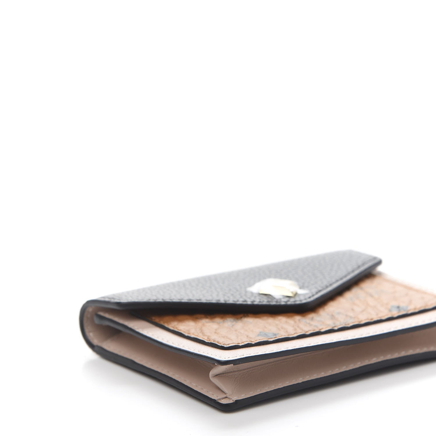 MCM Visetos Mini Love Letter Flap Wallet Cognac Black White 8 of 10