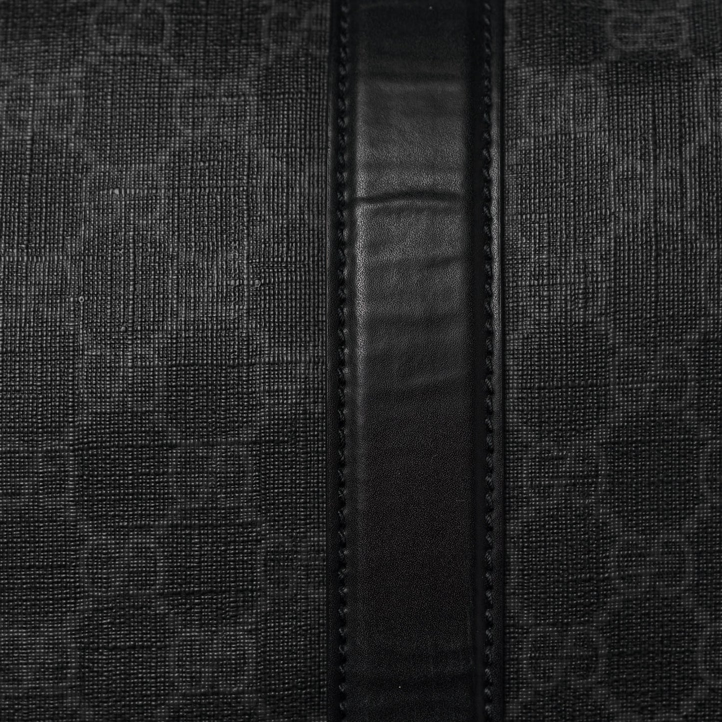 Soft GG Supreme Monogram Appia Calfskin Web Large Carry On Duffle Bag Black Grey