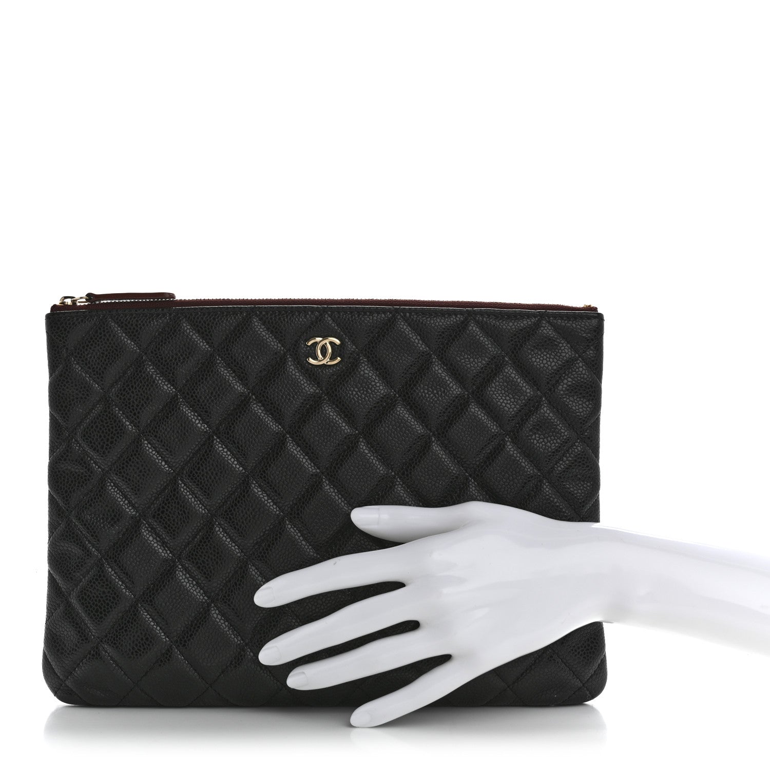 Chanel Caviar Quilted Medium Cosmetic Case Black 2 of 10