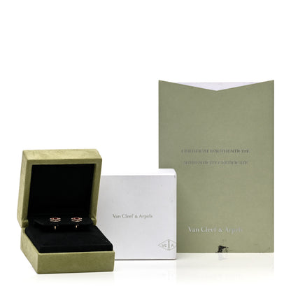 Van Cleef & Arpels 18K Rose Gold Carnelian Sweet Alhambra Earrings 5 of 5
