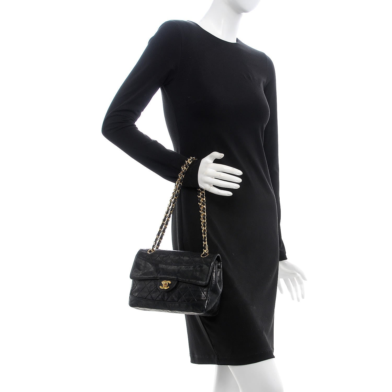 Chanel Lambskin Quilted Medium Single Flap Black 3 of 24