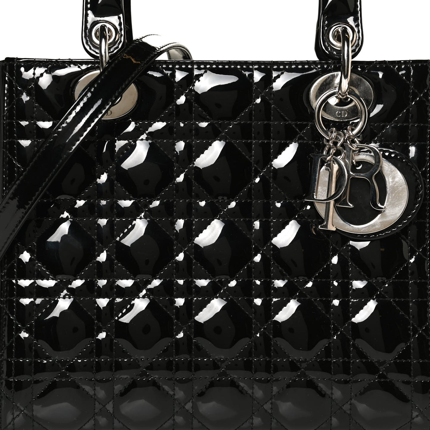 Patent Cannage Medium Lady Dior Black