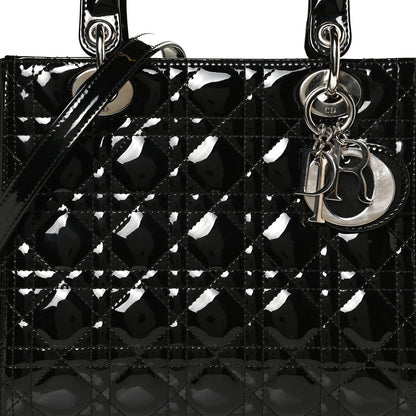 Christian Dior Patent Cannage Medium Lady Dior Black 8 of 10