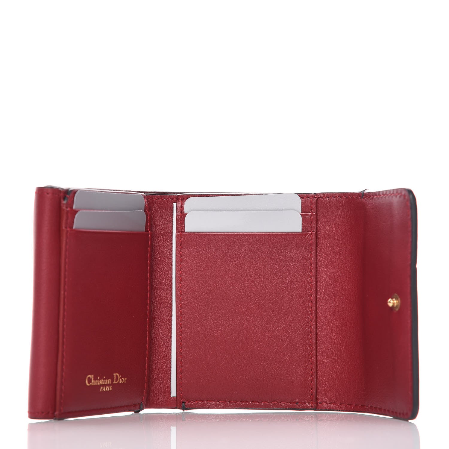 Christian Dior Calfskin Small Dfence Compact Wallet Scarlet 5 of 9