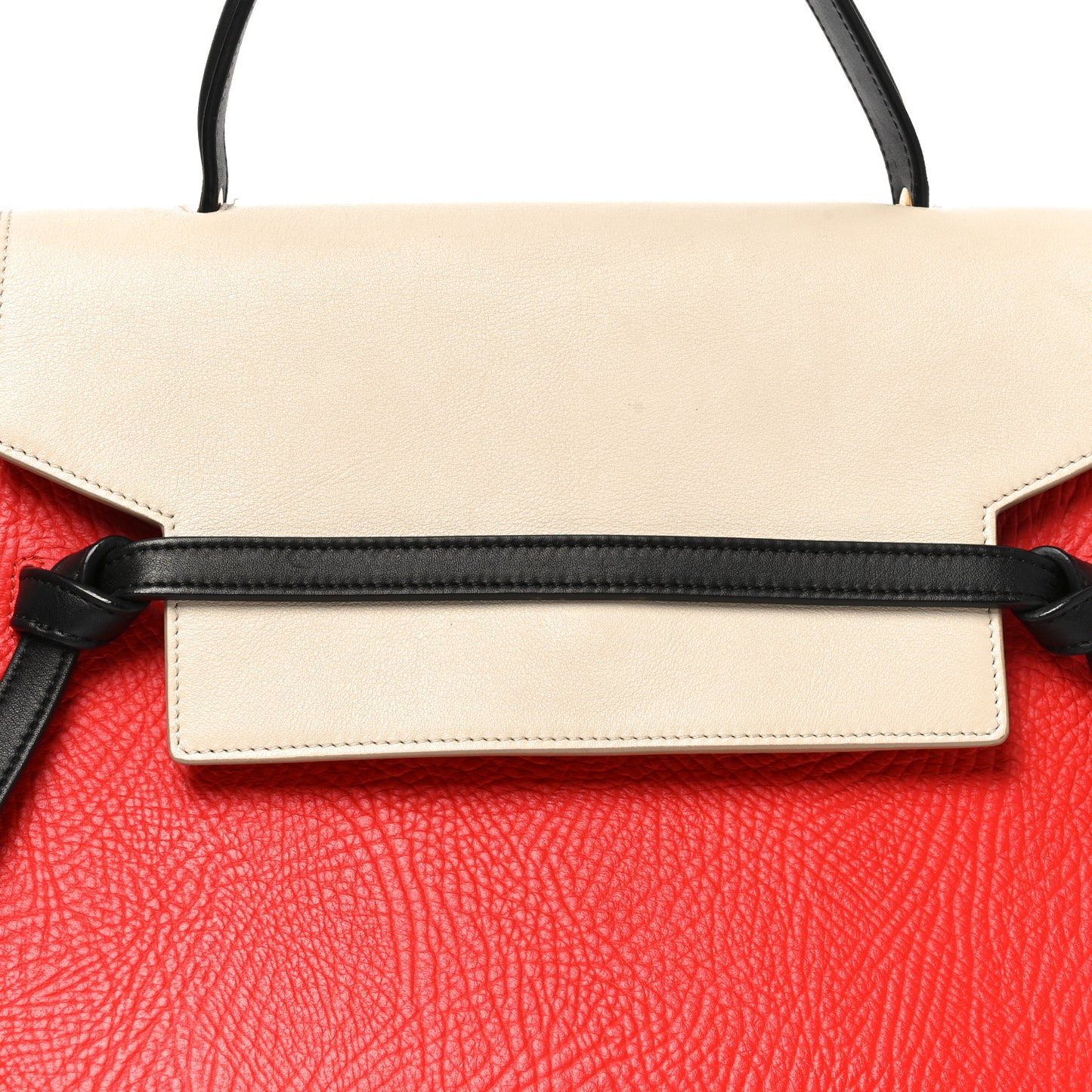Elephant Calfskin Mini Tri-Color Belt Bag Vermillion