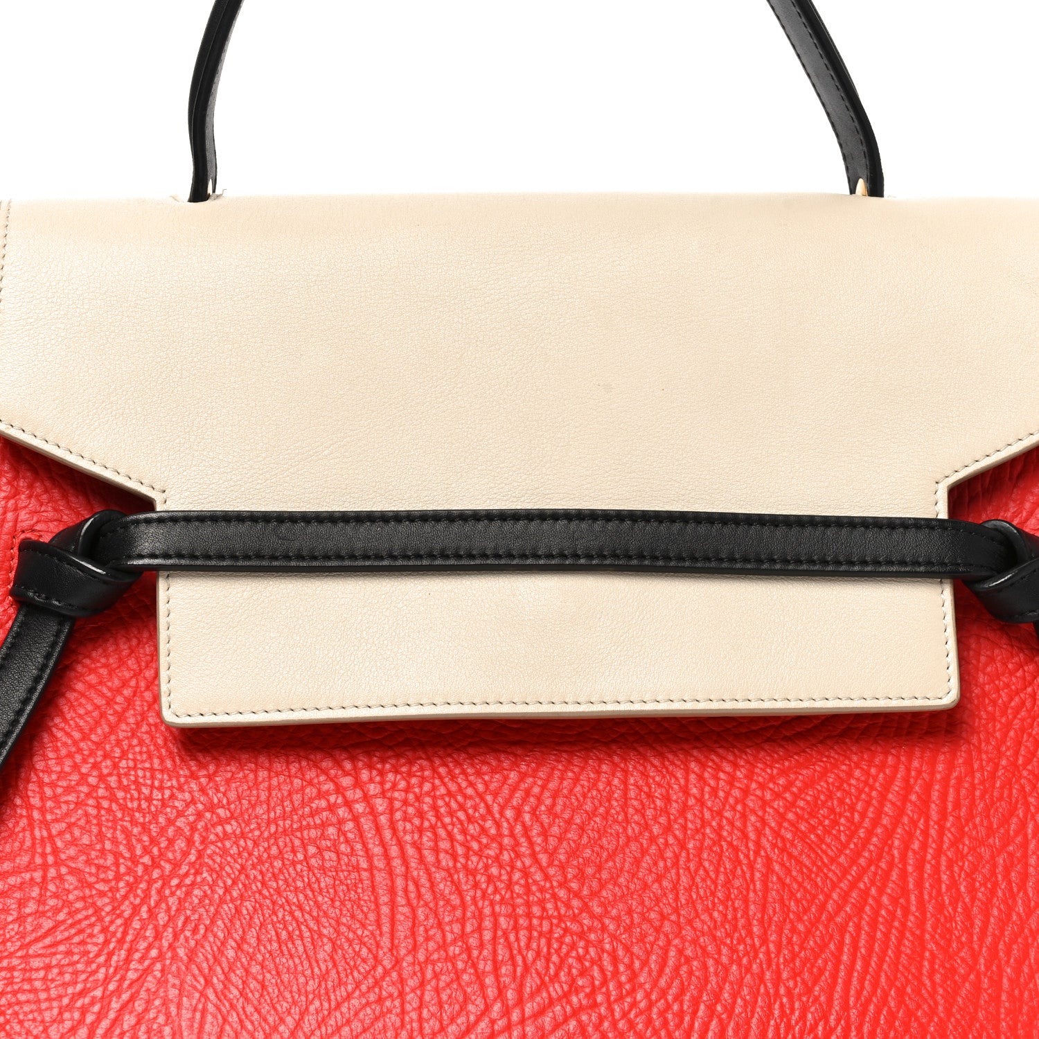 Celine Elephant Calfskin Mini Tri-Color Belt Bag Vermillion 9 of 11