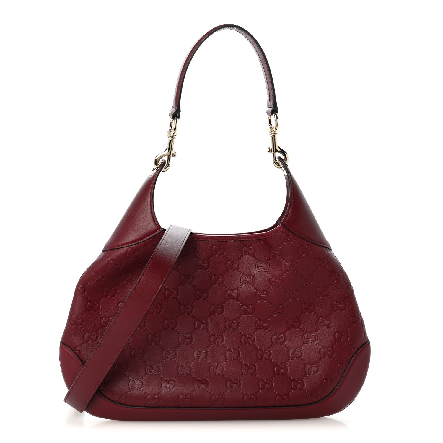 Gucci GG Calfskin Embossed B Medium Shoulder Bag Rose Ancora 1 of 12