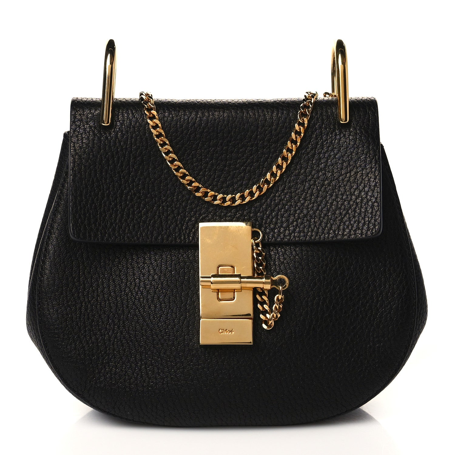 Chloe Grained Lambskin Mini Drew Shoulder Bag Black 1 of 8