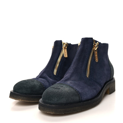 Chanel Suede CC Short Boots 38.5 Purple Gray 3 of 8