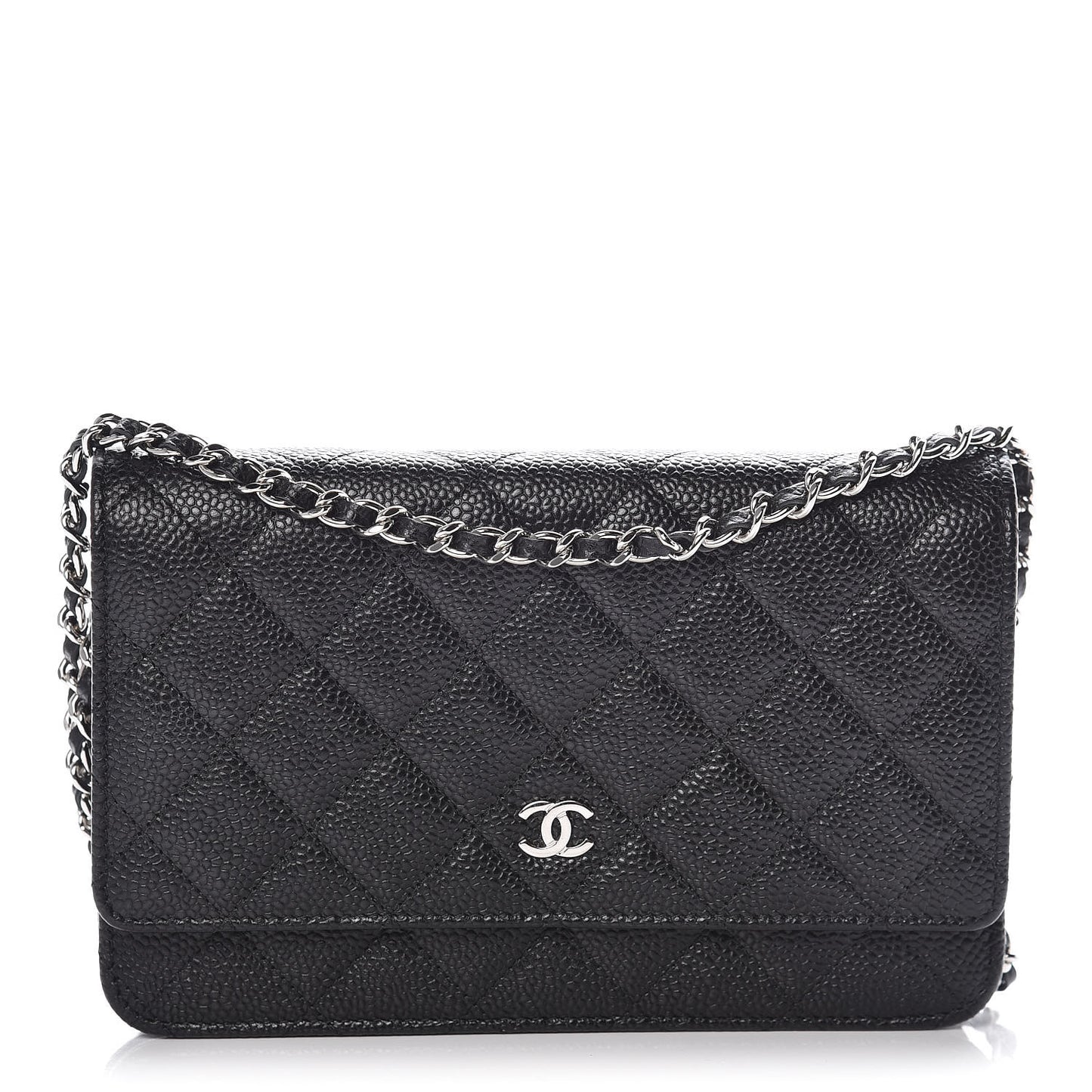 Caviar Quilted Wallet On Chain WOC Black
