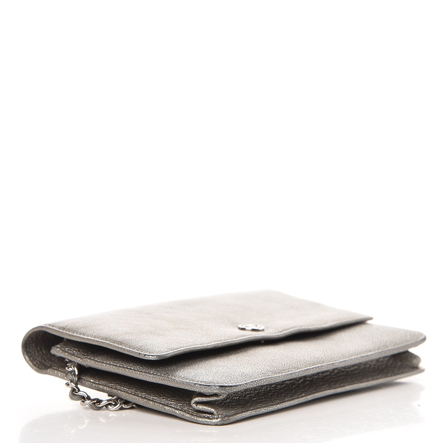 Chanel Metallic Goatskin Wallet On Chain WOC Silver 4 of 11