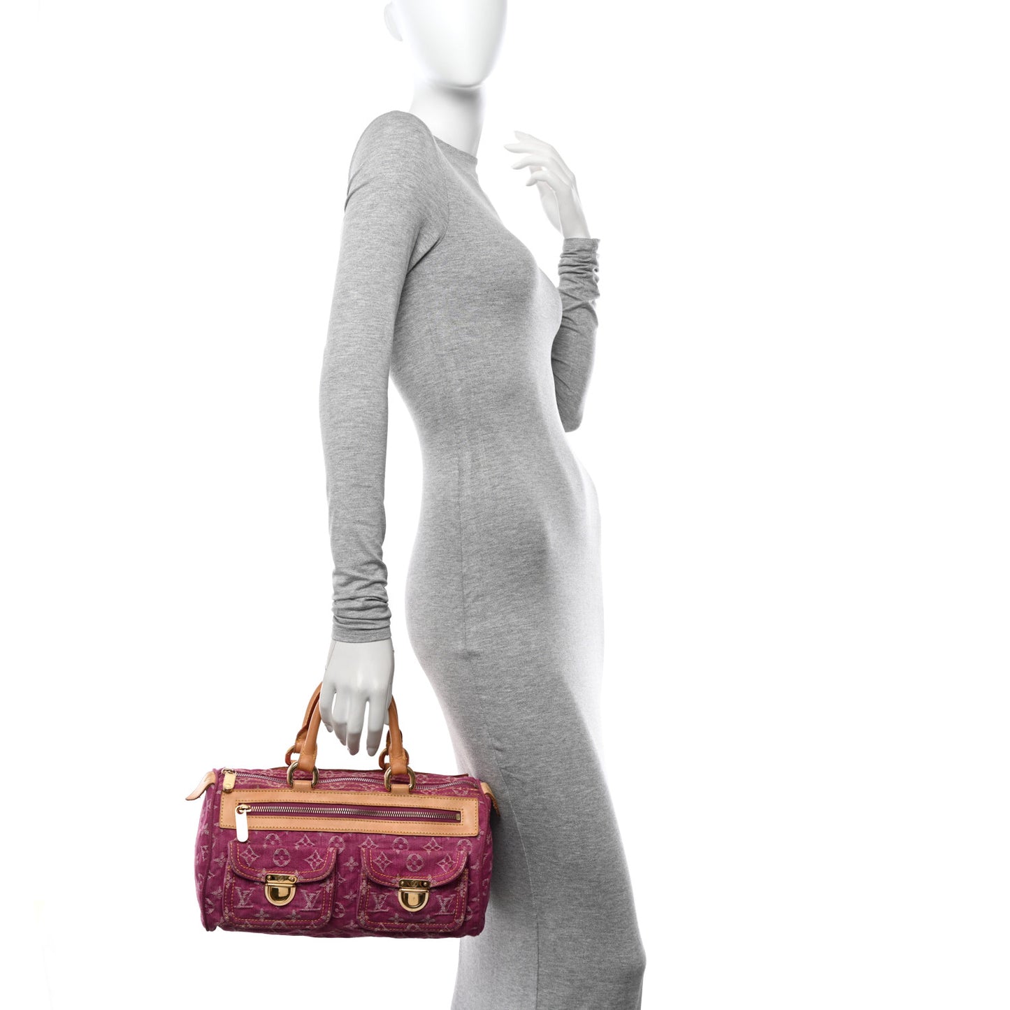 Monogram Denim Neo Speedy Fuchsia
