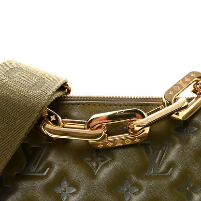 Louis Vuitton Lambskin Embossed Monogram Coussin MM Khaki 7 of 9