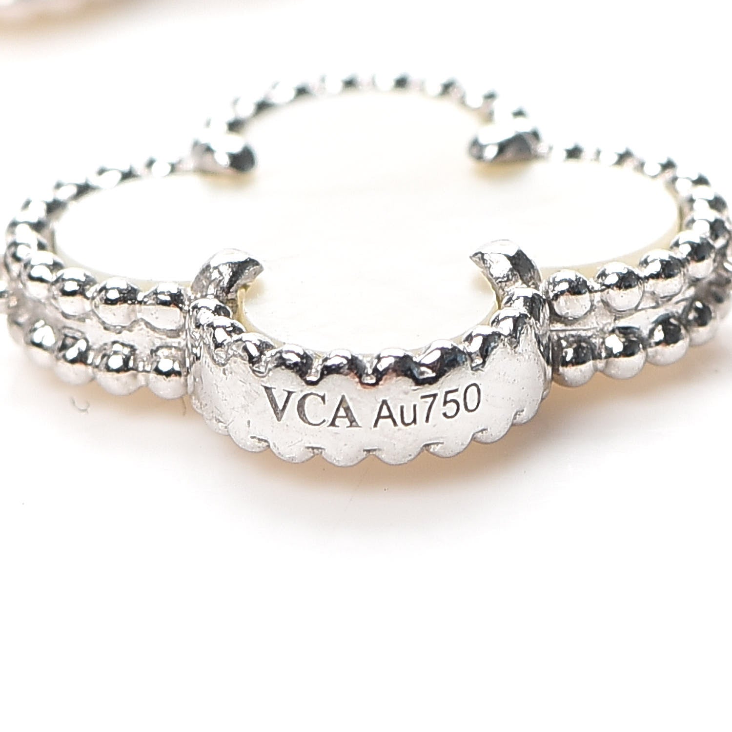 Van Cleef & Arpels 18K White Gold Mother of Pearl 10 Motifs Vintage Alhambra Necklace 5 of 8