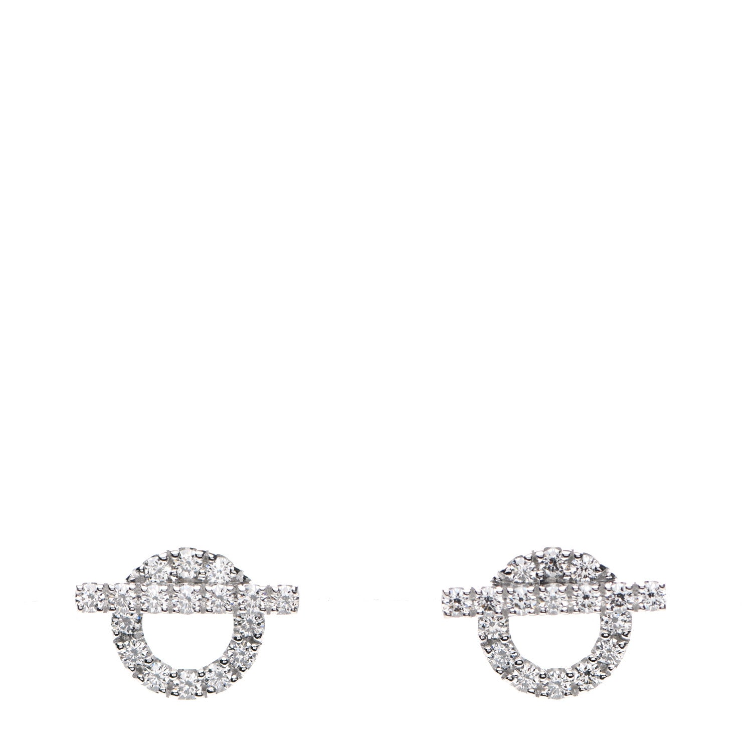 Hermes 18K White Gold Diamond Finesse Earrings 1 of 5