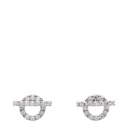 Hermes 18K White Gold Diamond Finesse Earrings 1 of 5