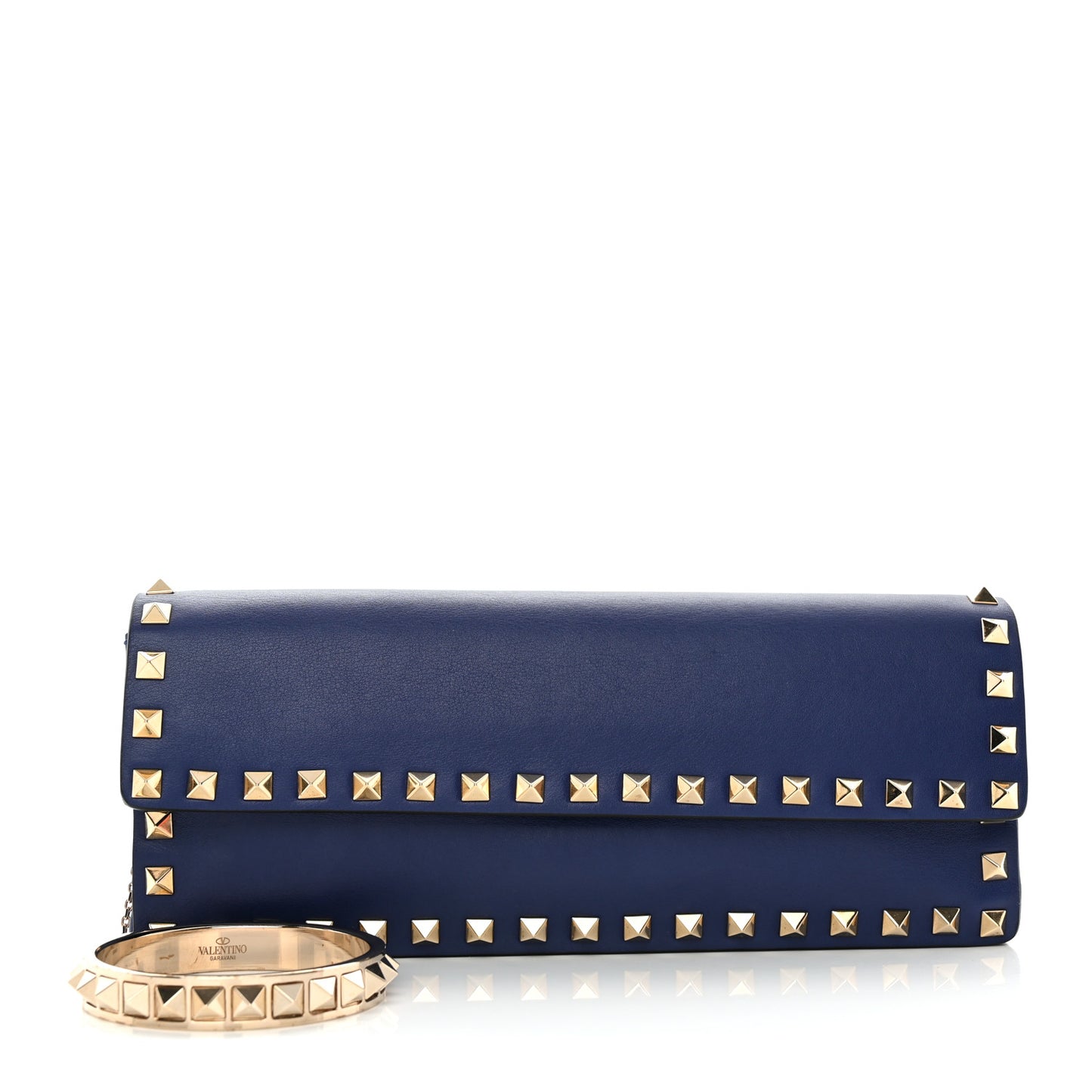 Nappa Rockstud Bangle Clutch Blue China