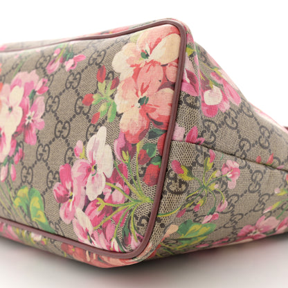 Gucci GG Supreme Monogram Blooms Medium Zippered Tote Beige Multicolor Dry Rose 10 of 12