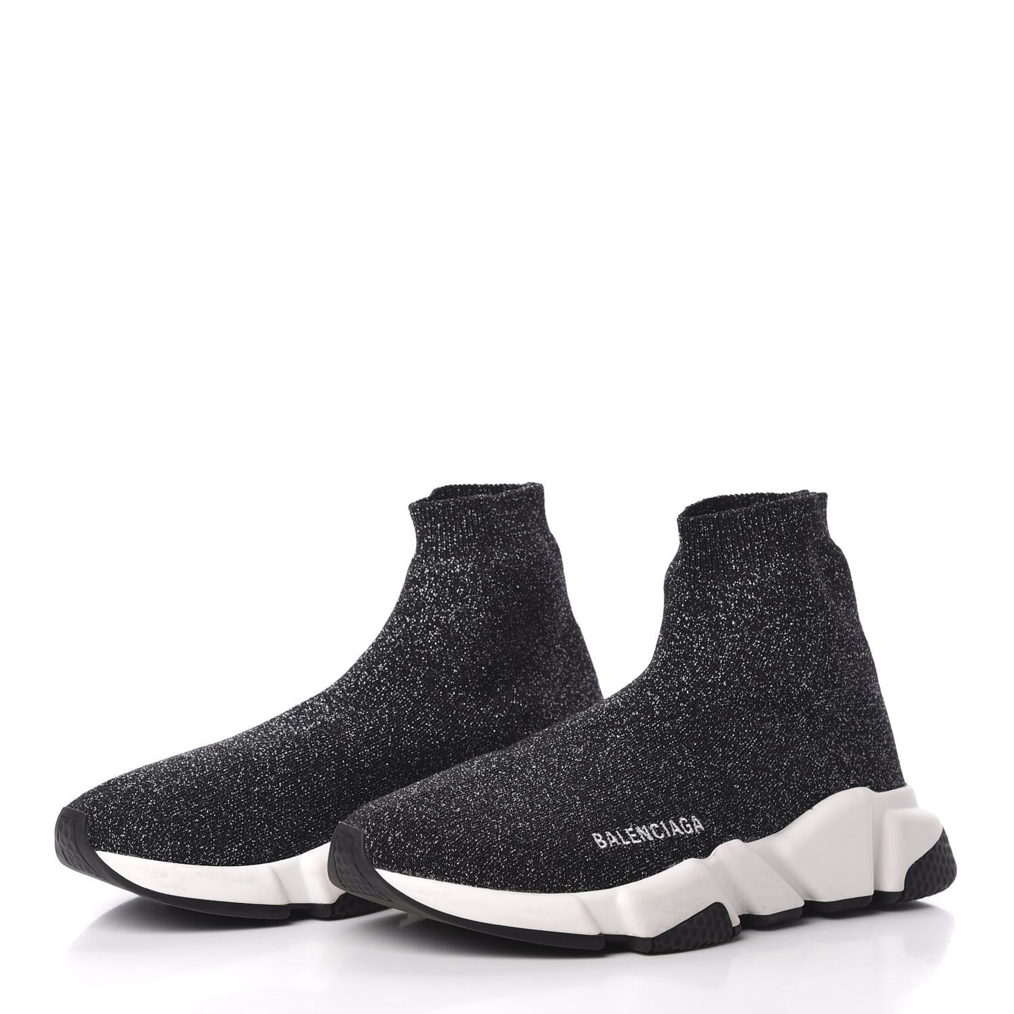 Knit Metal Womens Speed Sneakers 38 Black Gold