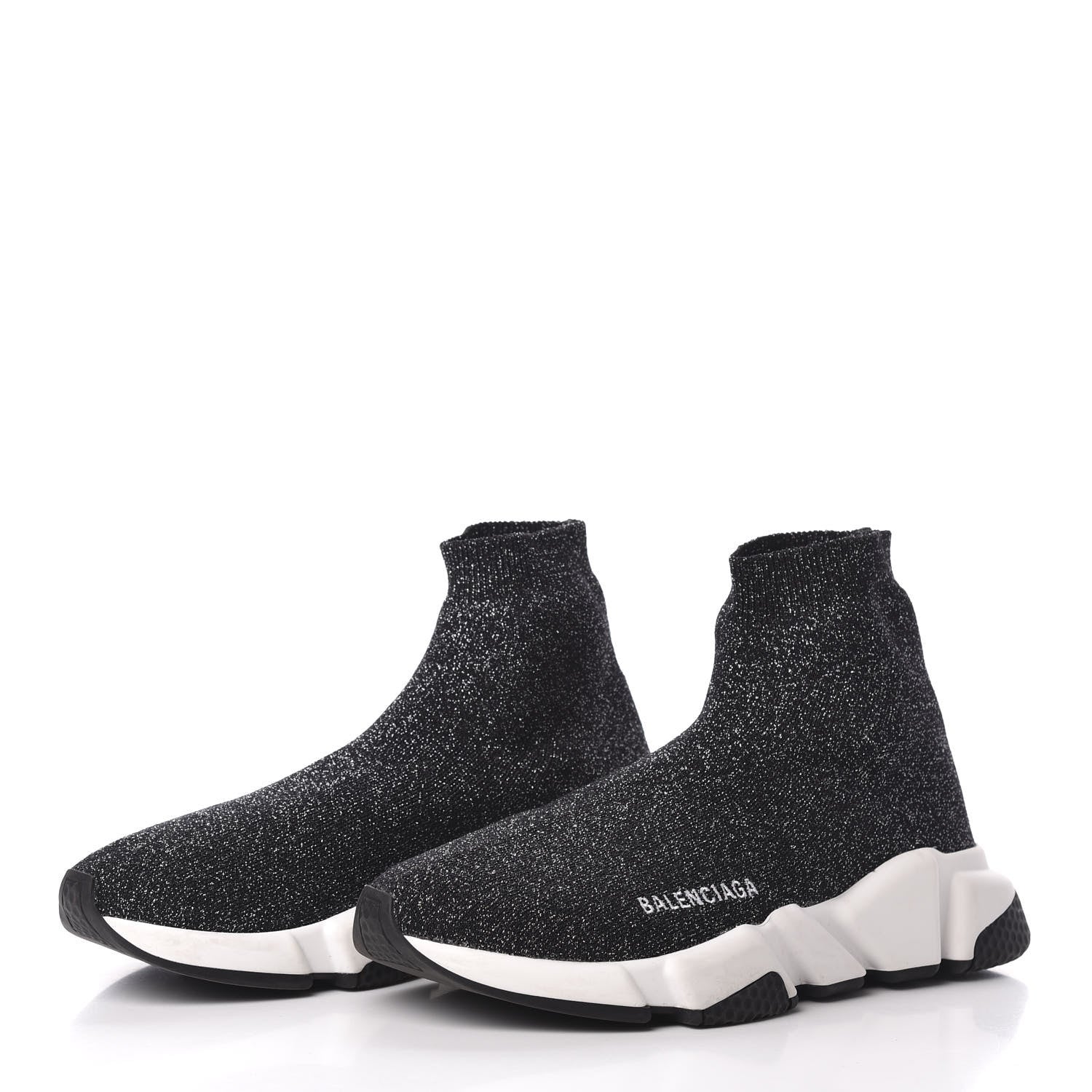 Balenciaga Knit Metal Womens Speed Sneakers 38 Black Gold 2 of 8