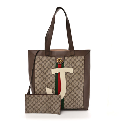 Gucci GG Supreme Monogram Web Large DIY Ophidia Vertical Shopping Tote Brown 3 of 16