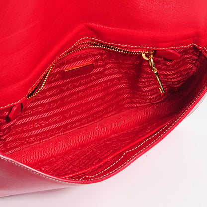 Prada Saffiano Vernice Crossbody Flap Bag Rosso 5 of 9