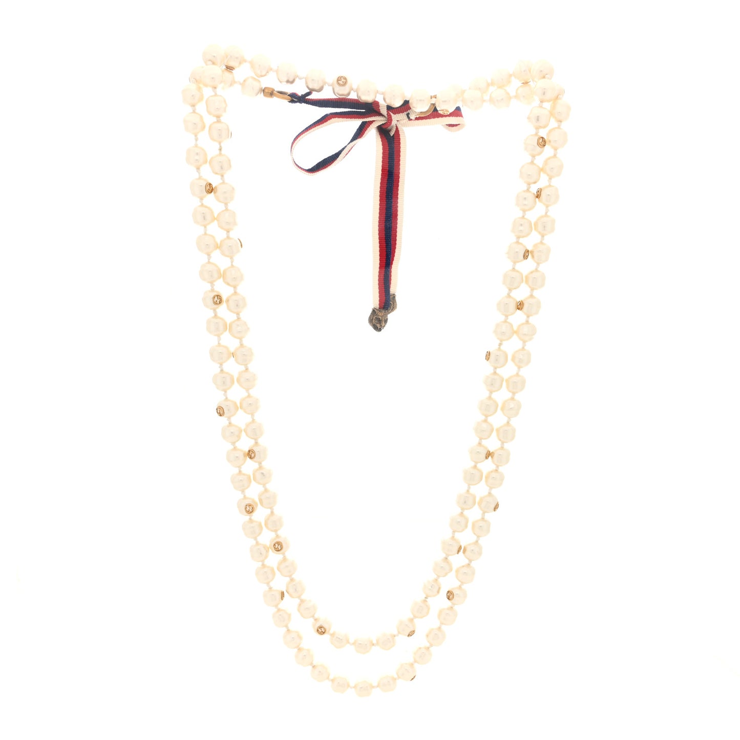 Pearl Ribbon Feline Strand Necklace