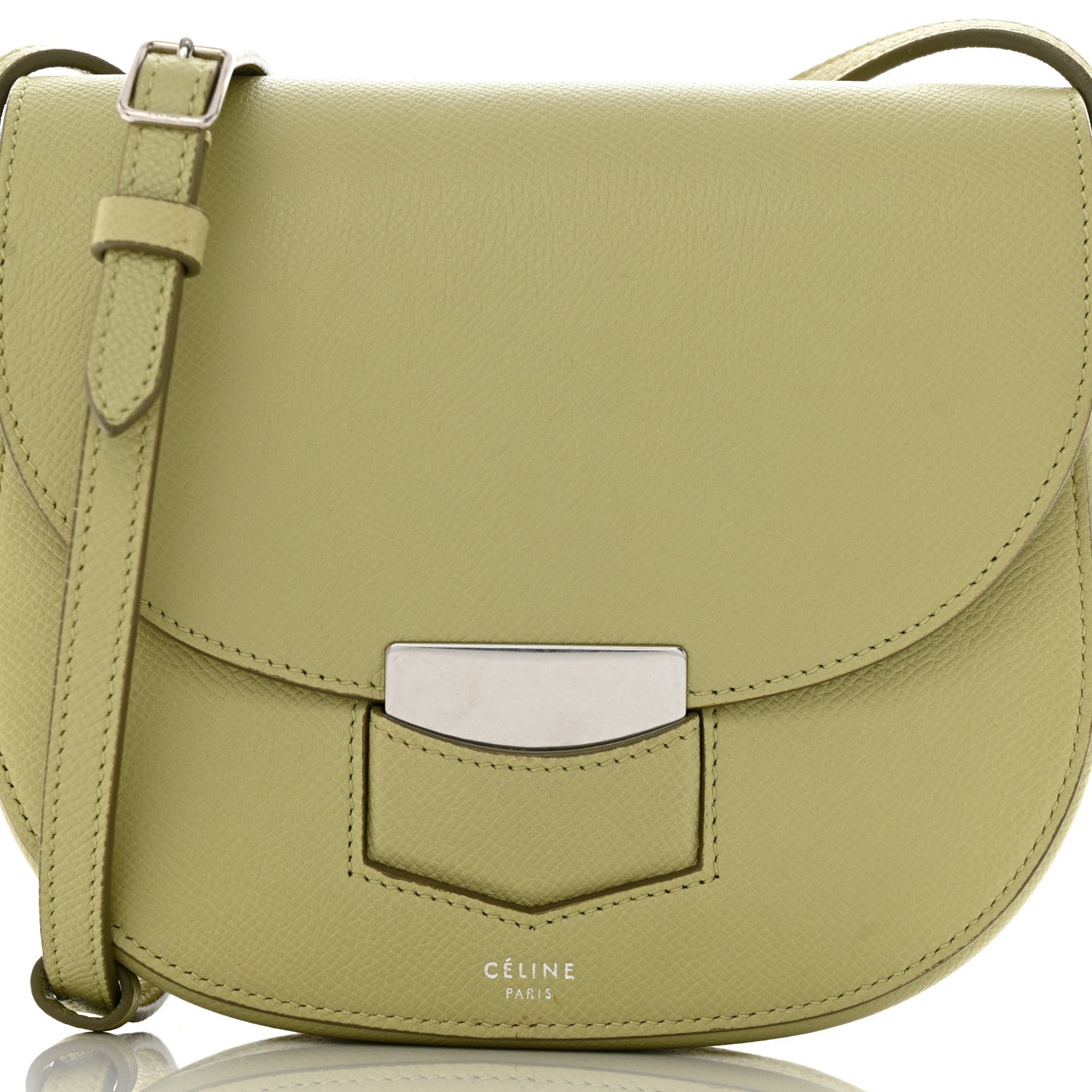 Celine Grained Calfskin Small Trotteur Sage 8 of 12