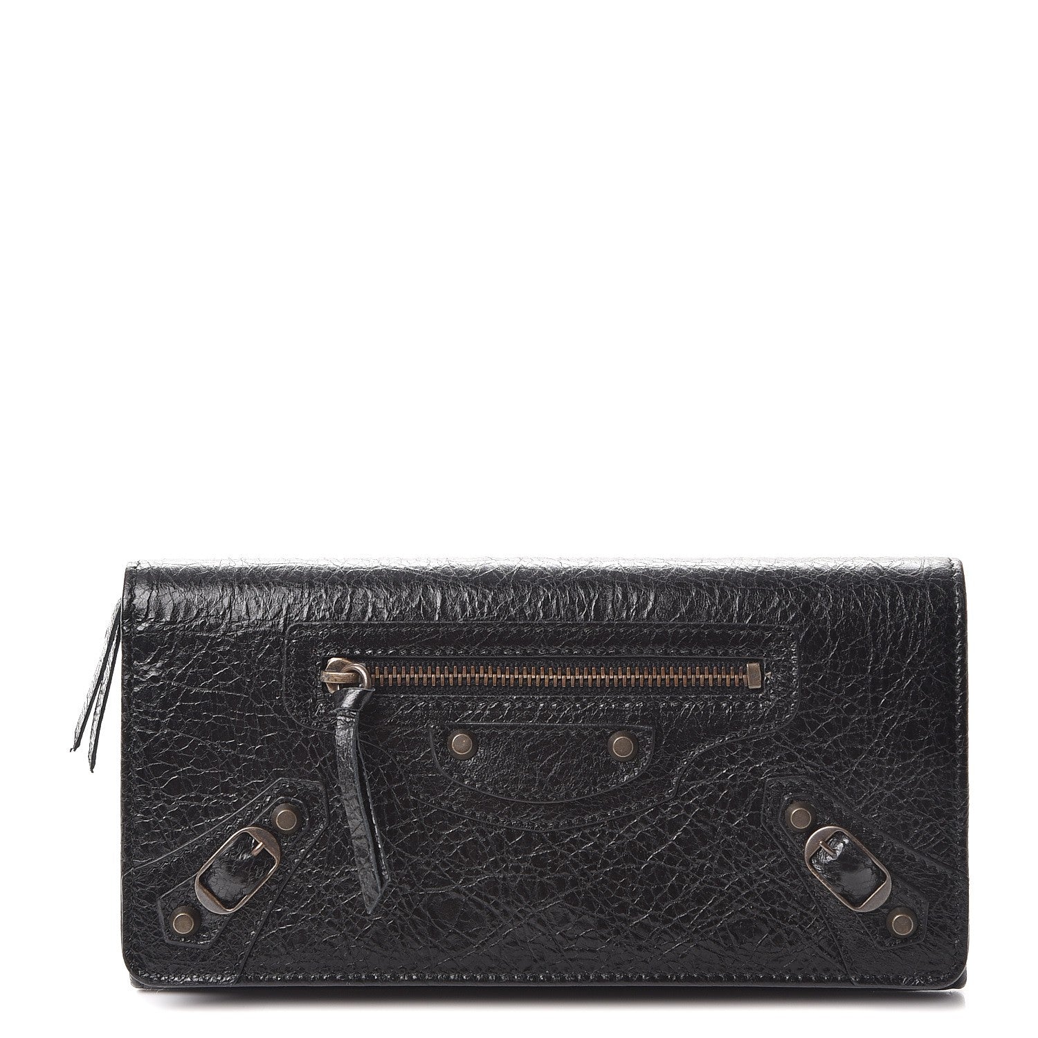 Balenciaga Agneau Classic Hardware Money Wallet Black 1 of 7