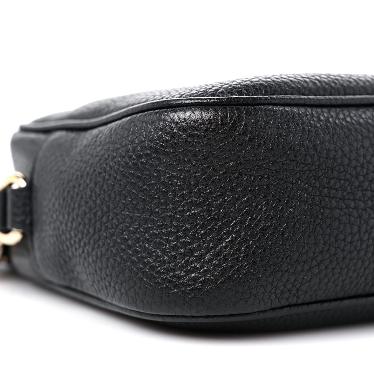 Pebbled Calfskin Small Soho Disco Bag Black