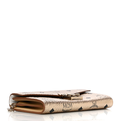MCM Metallic Visetos Patricia Wallet On Chain Gold 4 of 10